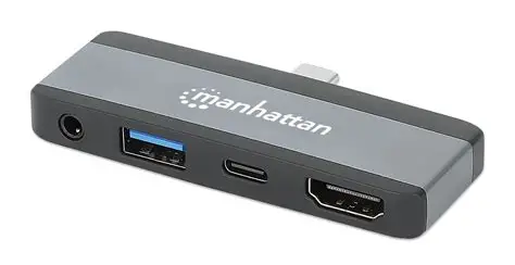 DOCK. USB-C (4-IN-1) HDMI,USB-A,USB-C (100W),3.5MM MANHATTAN