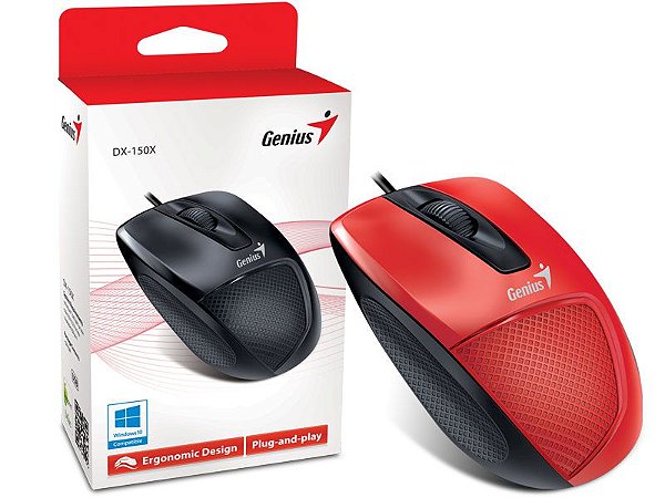 MOUSE GENIUS USB DX-150X  VERMELHO