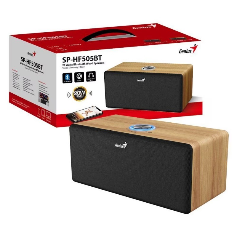 COLUNAS GENIUS SP-HF505BT 20W MADEIRA PINHO