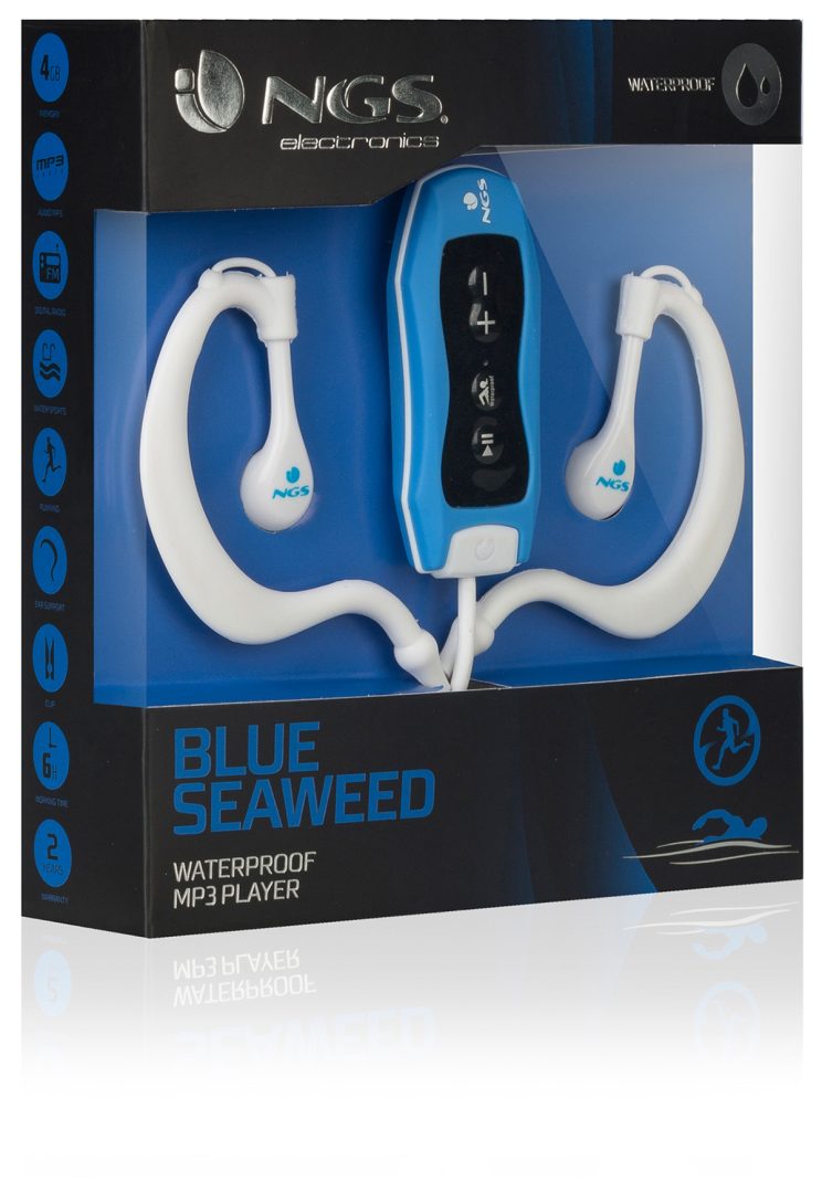 MP3 4GB NGS RADIO FM C/AURICULARES PROVA D'ÁGUA SEAWEED BLUE