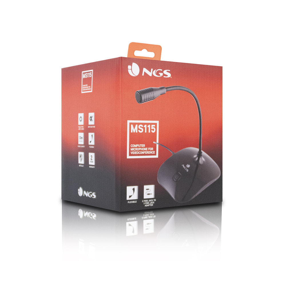 MICROFONE NGS FLEX JACK3.5 C/ BOTÃO MUTE MS115