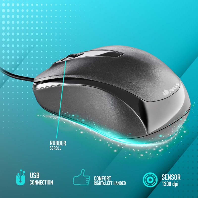 MOUSE NGS 1200DPI EASYDELTA C/FIO