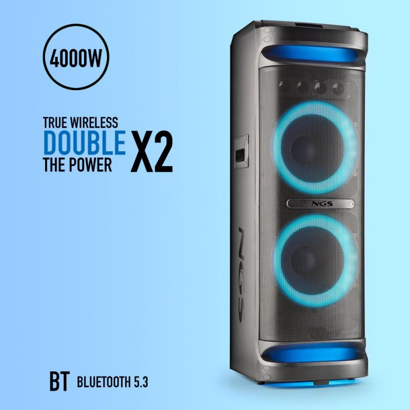 COLUNA NGS BLUETOOTH 4000W WILDSPACE3 PRETA