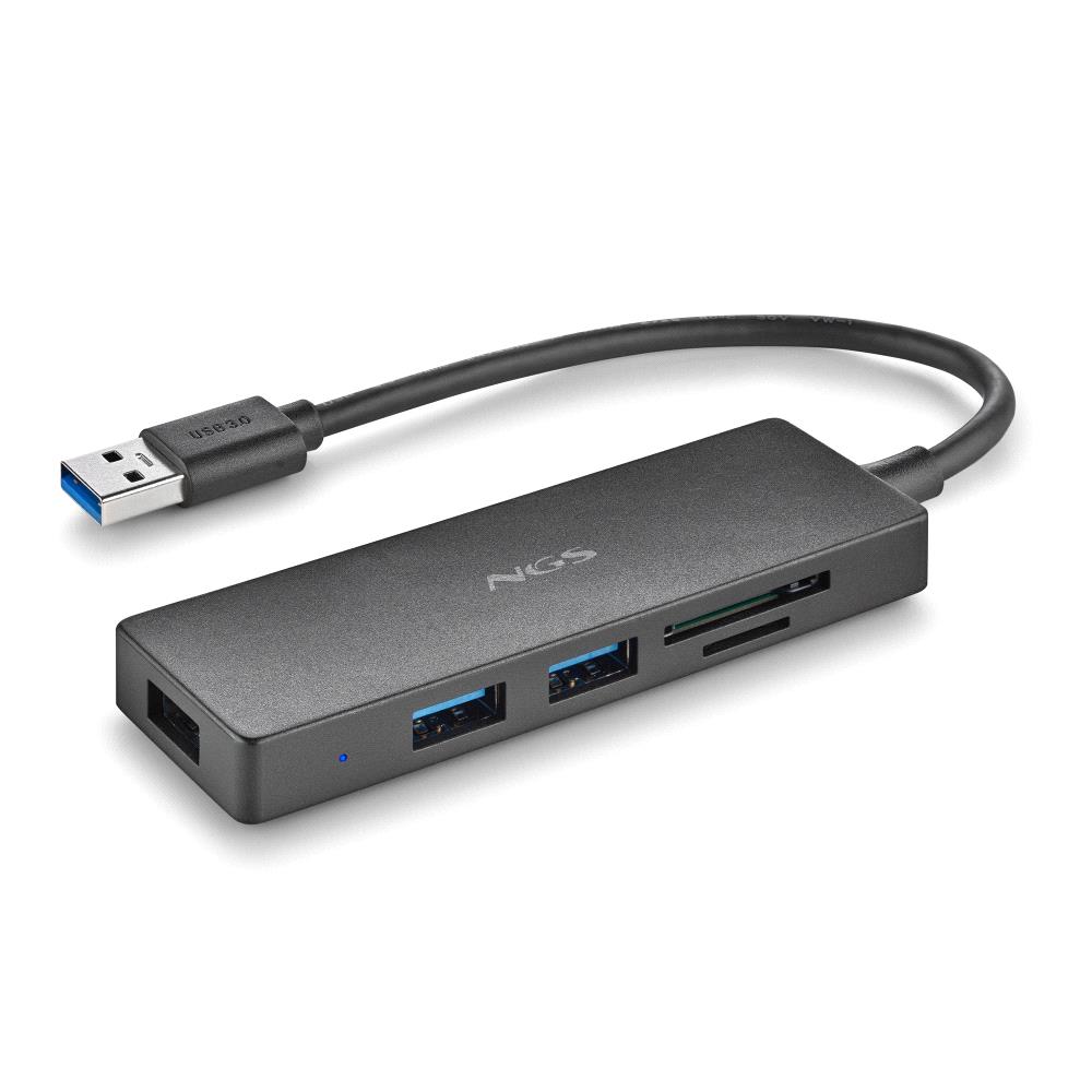 HUB NGS IHUBREADER 3USB-A + TF/SD CARD READER