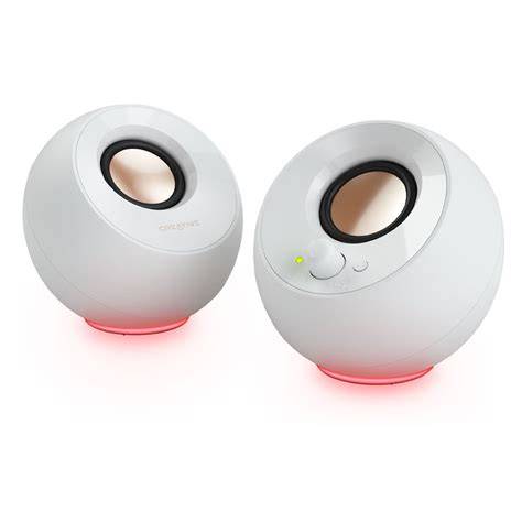 COLUNA CREATIVE 2.0 PEBBLE SE USB-C RGB BRANCO