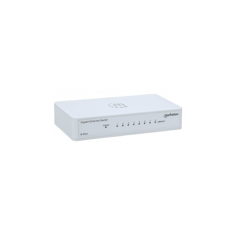 SWITCH 8 MANHATTAN 10/100/1000 GIGABIT PLASTICO BRANCO