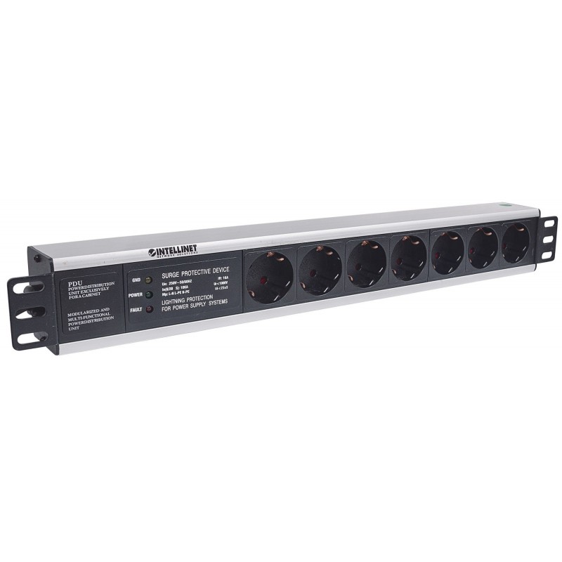PDU RACKMOUNT 1U 8 GERMAN TYPE 3M INTEL C/ PROTEÇÃO
