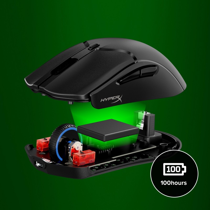 MOUSE HYPERX PULSEFIRE GAMING HASTE 2 MINI WIRELESS BLACK