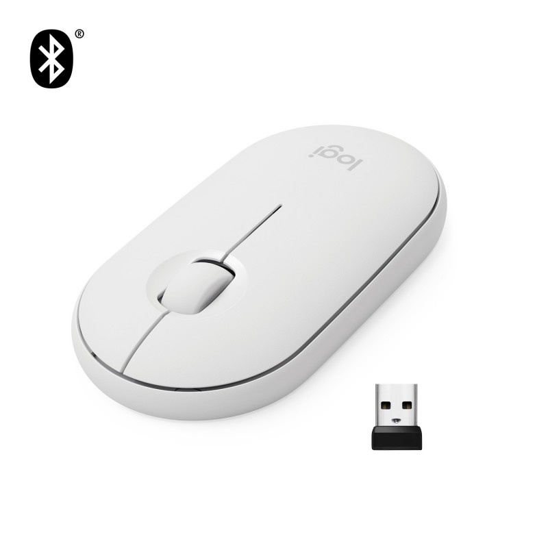 MOUSE LOGITECH WIFI PEBBLE M350 BRANCO