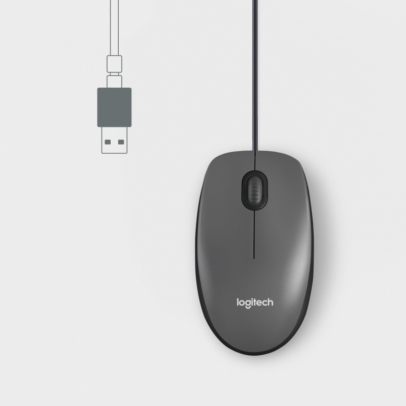 MOUSE LOGITECH USB M100 PRETO C/FIO