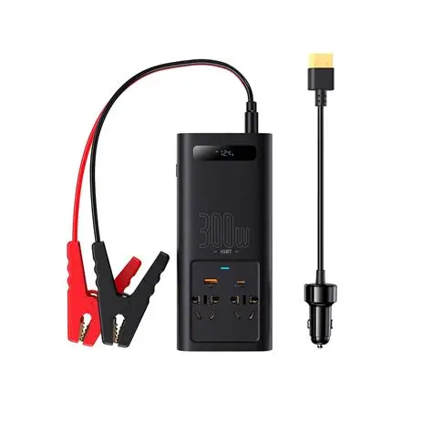 INVERSOR PARA  CARRO PARA ALIMENTAÇÃO DE DISPOSITIVOS, 300W, BLACK