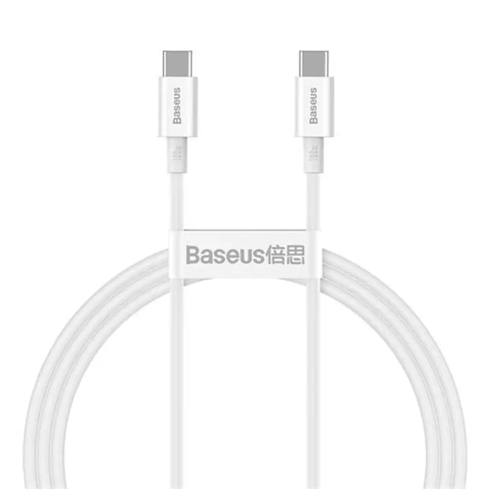 CABO BASEUS 4 USB-C TO USB-C 100W 1M MOON WHITE