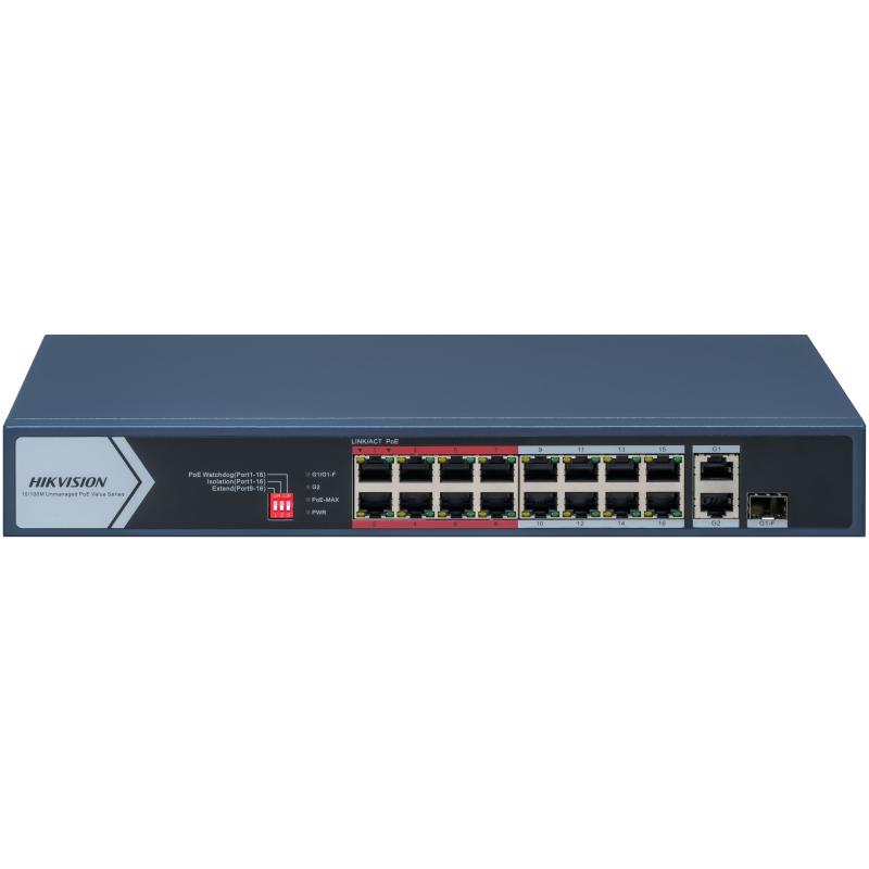 16 Port Fast Ethernet Unmanaged POE Switch