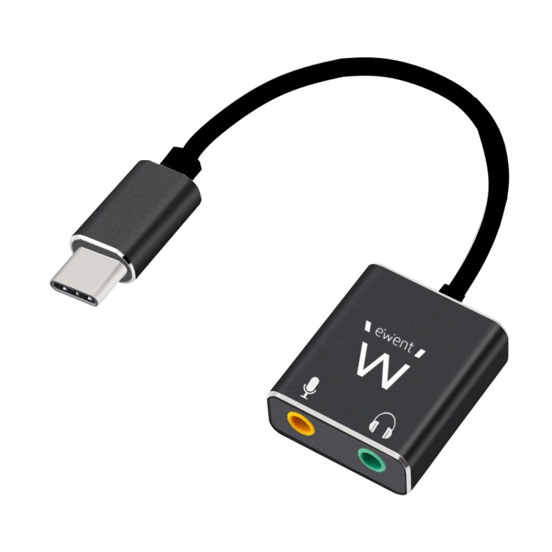 ADAPT EWENT USB-C PARA JACK 2 X 3.5MM PRETO
