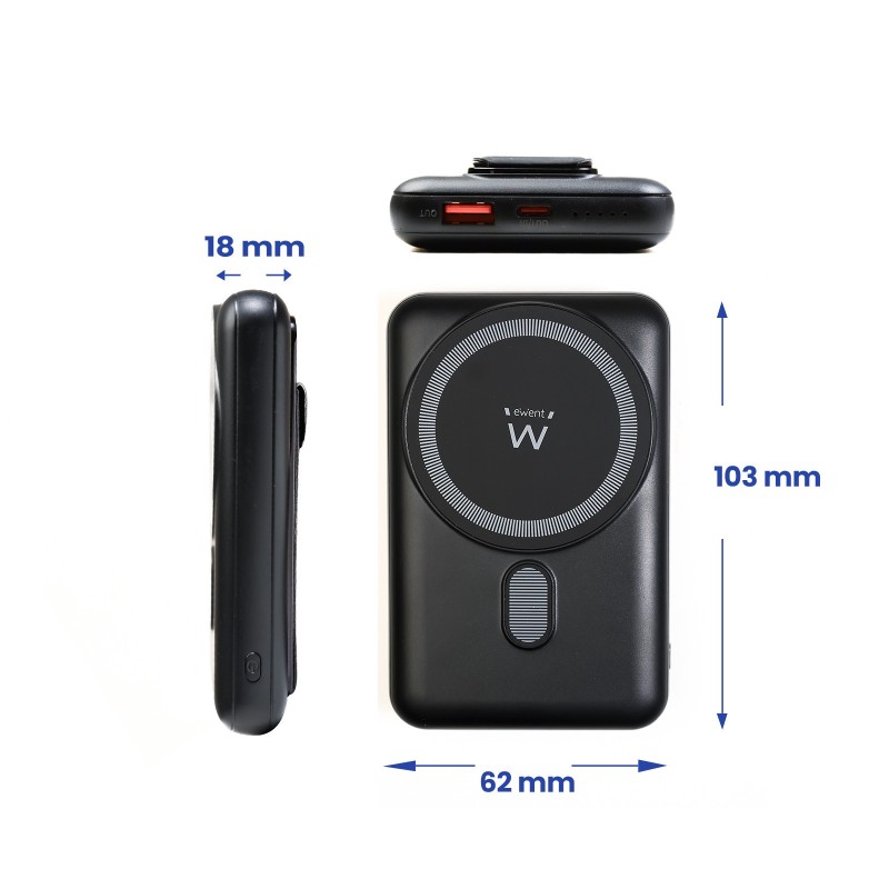 POWERBANK EWENT 10000MAH WIRELESS 15W PRETO