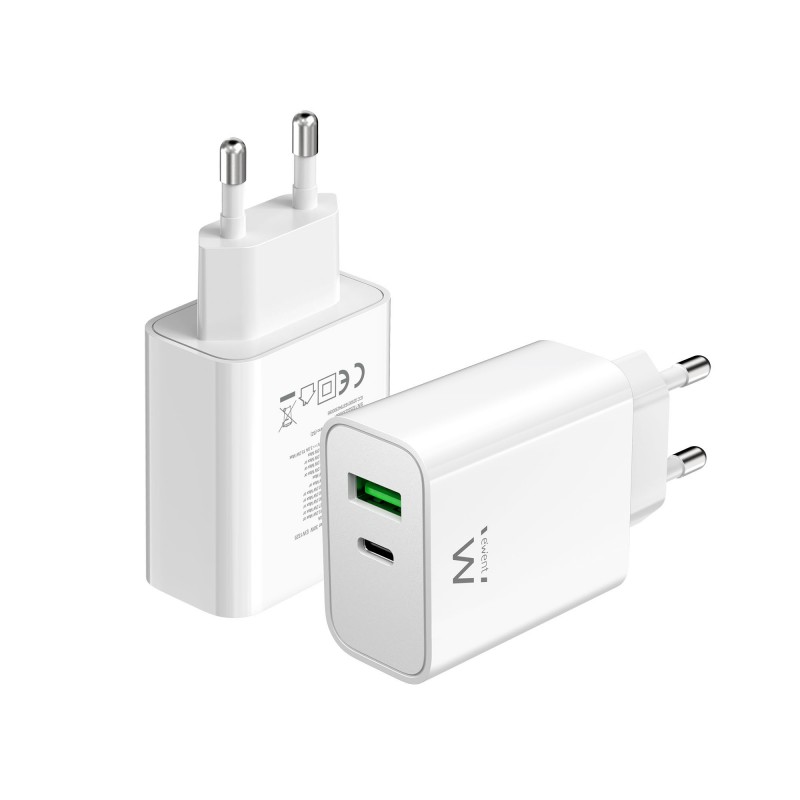 CARREGADOR EWENT USB-C / USB-A 30W BRANCO