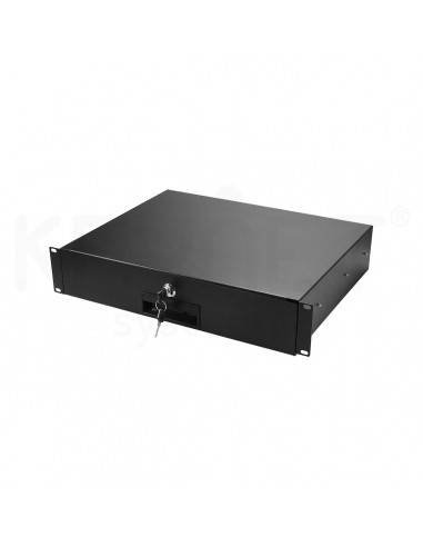 Caixa Metálica Deslizante com Chave 2U 350mm para armario rack 19