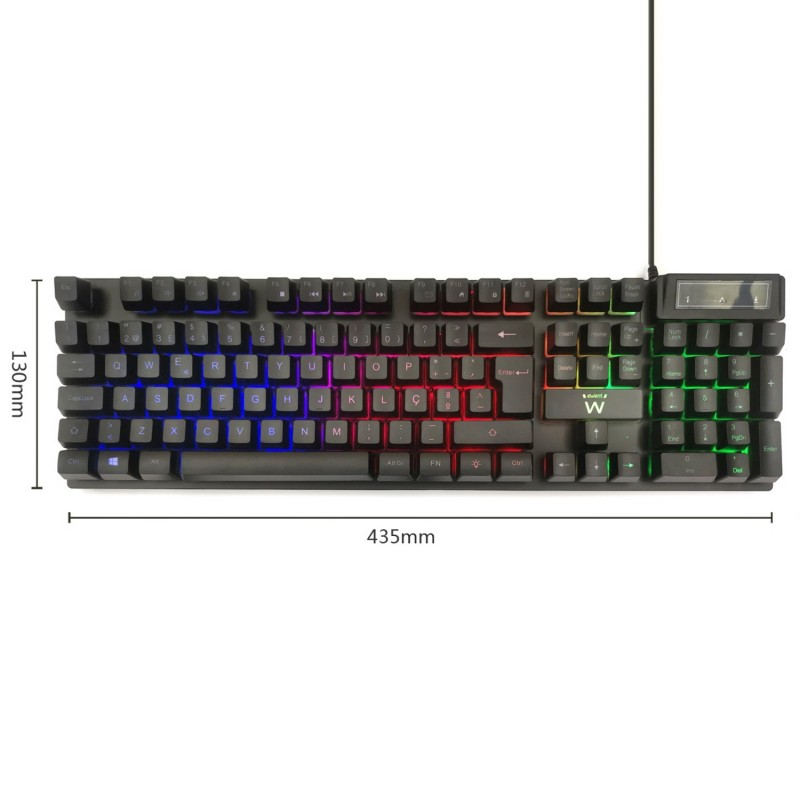 TECLADO EWENT GAMING ILUMINADO USB PRETO