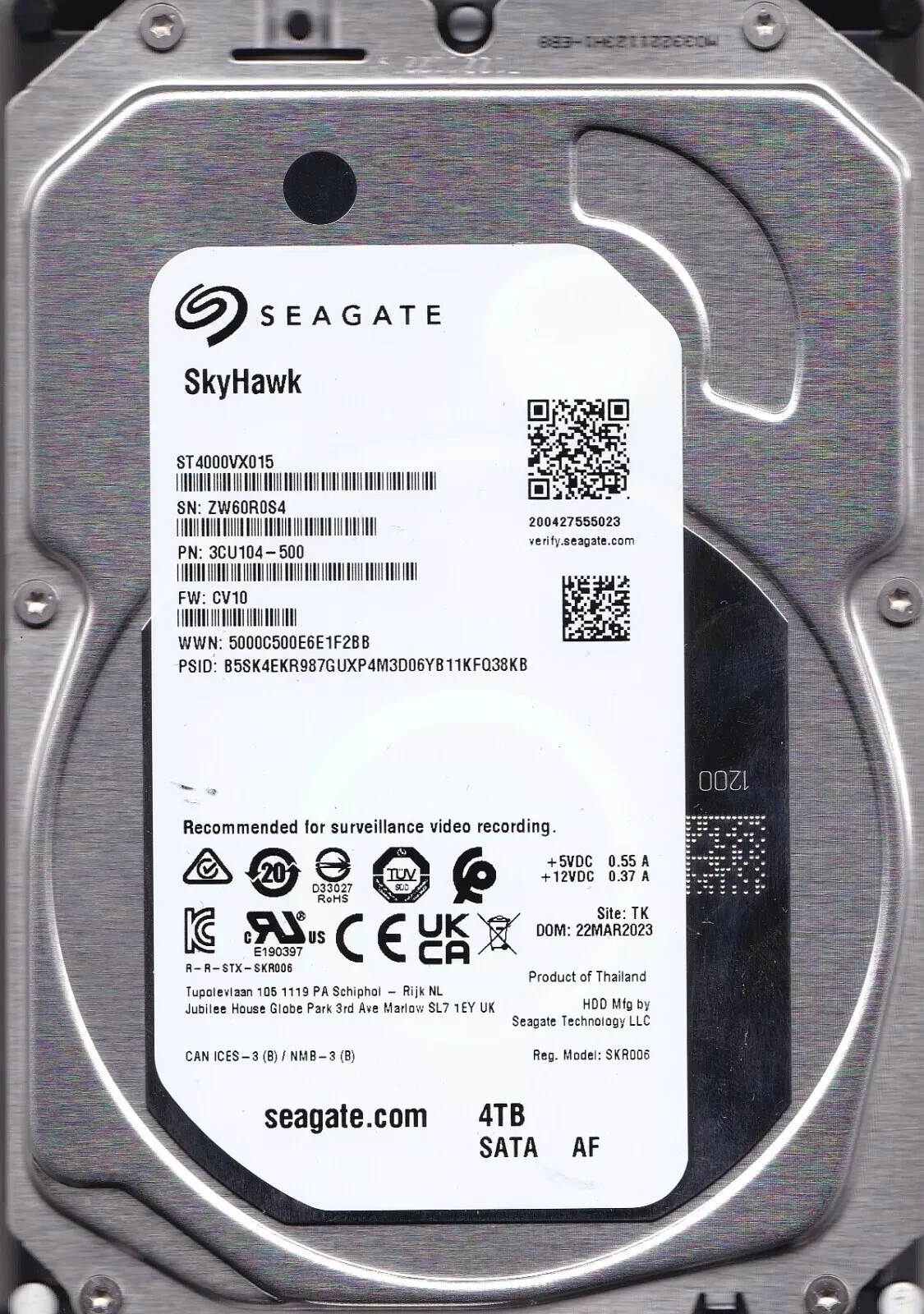 HDD Skyhawk 4TB 3.5'' SATA
