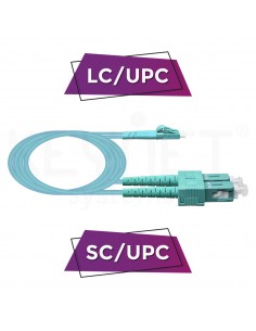 Patch Cord DX LC/UPC-SC/UPC MM 50/125 0M3-300 1,9mm LSZH-FR aqua 1mt