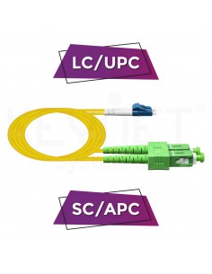 Patch Cord DX hib LC/UPC-SC/APC SM A2 1,9mm LSZH-FR amarillo 1mt