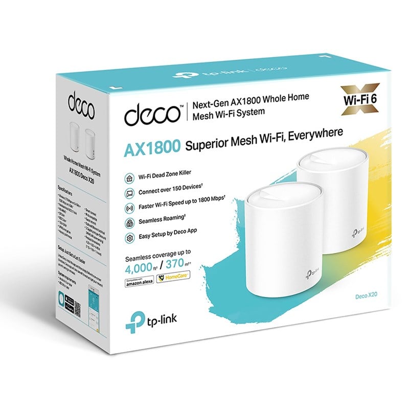 ROUTER TP-LINK WIFI AX1800 MESH (2-Pack)/ 2×Gigabit Ports X20