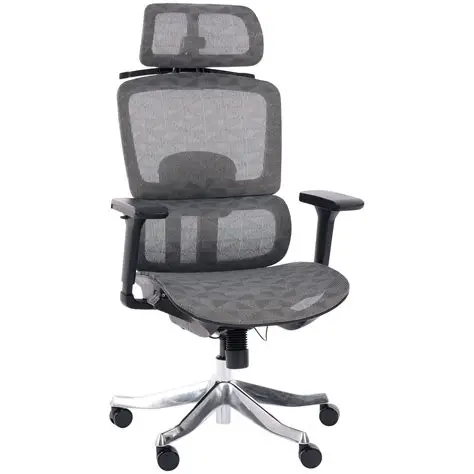 CADEIRA MESH EXECUTIVA 3 NIVEIS C/ AJUSTE LOMBAR CINZA