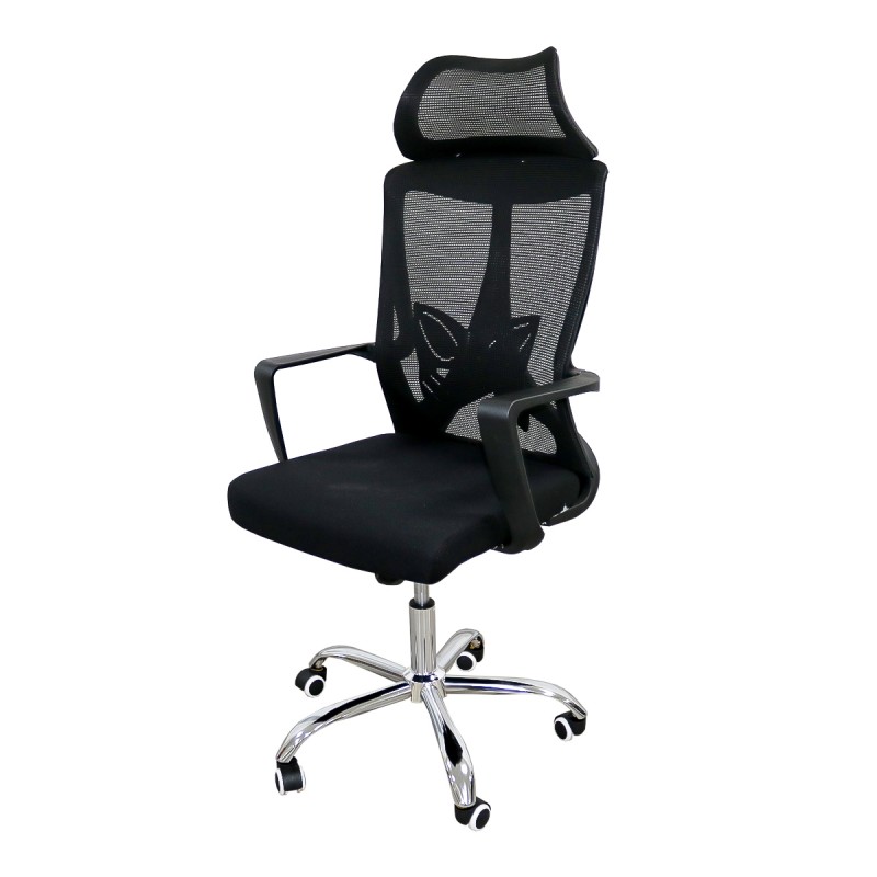 CADEIRA MESH EXECUTIVA 3 NIVEIS C/ AJUSTE LOMBAR AZUL/PRETO