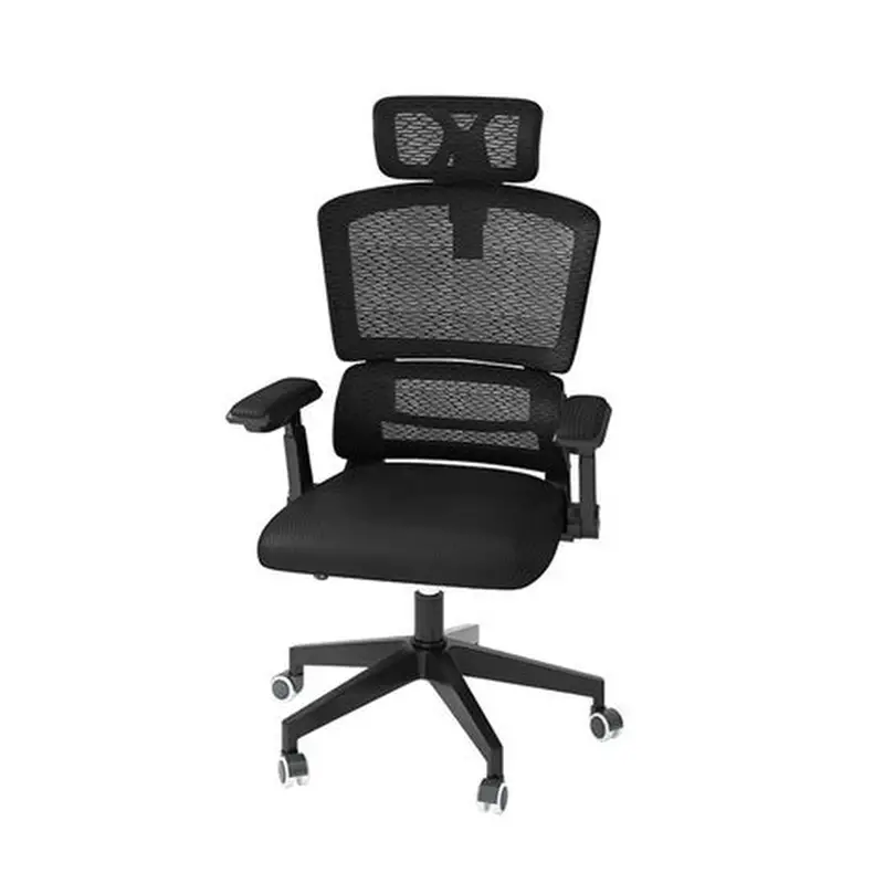 CADEIRA MESH EXECUTIVA C/REFOÇO 3 NIVEIS APOIO CABEÇA PRETA