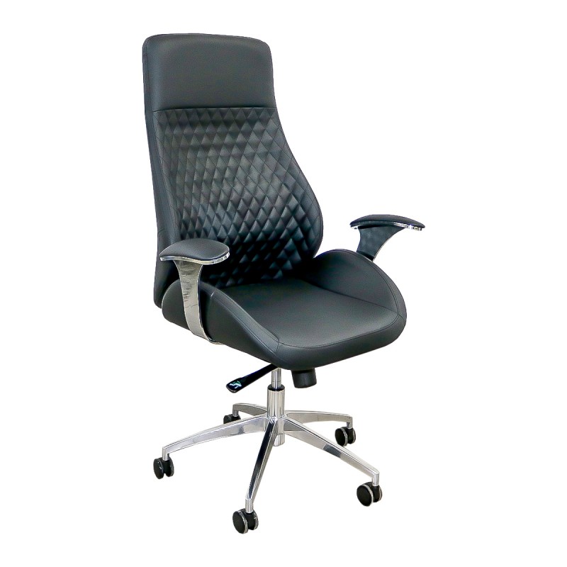CADEIRA PU HIGH EXECUTIVE 3 NIVEIS C/ AJUSTE BASE PRETO